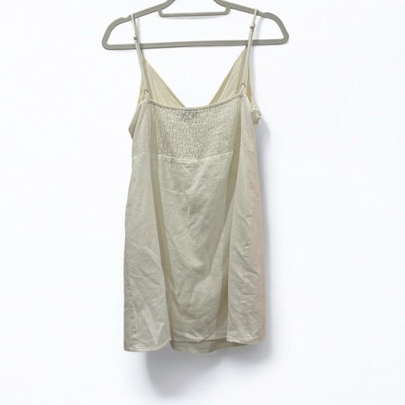 LUSH White Mini Side Button Wrap Dress Medium - Picture 2 of 7